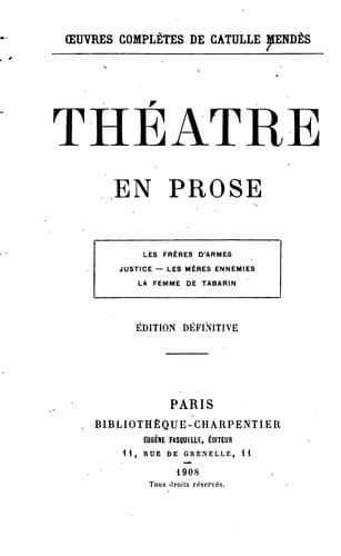 Tapa de Théâtre en prose ..