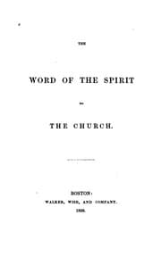 Tapa de The Word of the Spirit to the Church