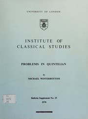 Tapa de Problems in Quintilian