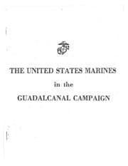 Tapa de The United States Marines In The Guadalcanal Campaign