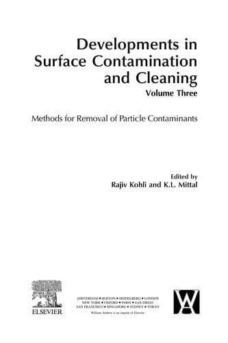 Tapa de Developments in Surface Contamination and Cleaning, Vol. 3
