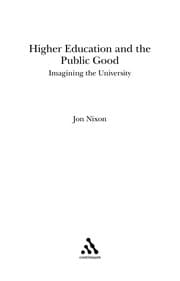 Tapa de Higher education and the public good