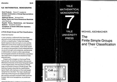 Tapa de The finite simple groups and their classification