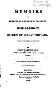 Tapa de Memoirs of Her most excellent Majesty Sophia-Charlotte