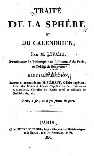 Tapa de Traité de la sphère et du calendrier