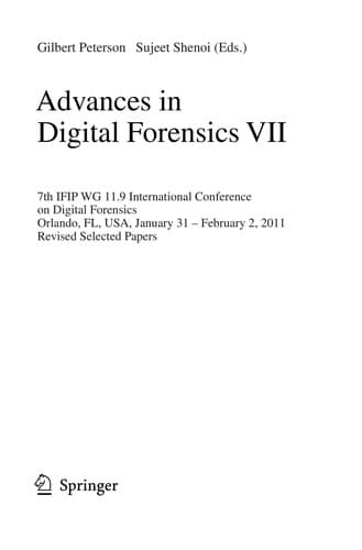 Tapa de Advances in Digital Forensics VII