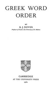Tapa de Greek word order