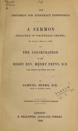 Tapa de The argument for episcopacy considered