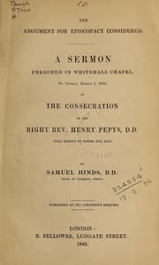 Tapa de The argument for episcopacy considered