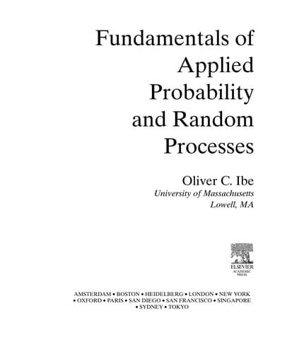 Tapa de Fundamentals of applied probability and random processes
