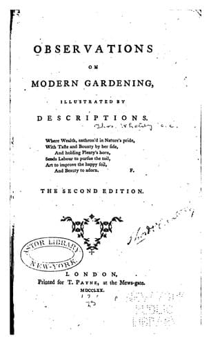 Tapa de Observations on modern gardening
