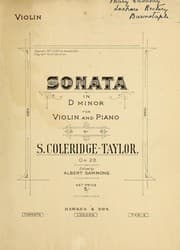 Tapa de Sonata in D minor for violin and piano, op. 28