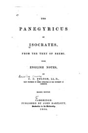 Tapa de The Panegyricus of Isocrates, from the text of Bremi, with English notes