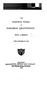 Tapa de The Poetical Works of Thomas Chatterton: With a Memoir