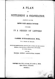 Tapa de A plan of settlement & colonization
