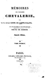 Tapa de Mémoires sur l'ancienne chevalerie