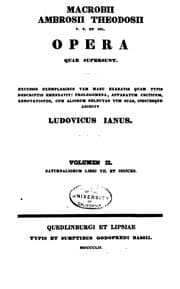 Tapa de Macrobii Ambrosii Theodosii Opera Quae Supersunt ..