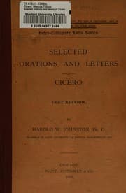 Tapa de Selected Orations and Letters of Cicero: With Historical Introduction, and Outline of the Roman ..