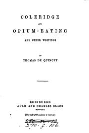 Tapa de Coleridge and Opium-Eating and Other Writings
