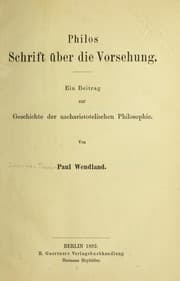 Tapa de Philos schrift über die vorsehung
