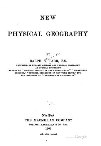 Tapa de New Physical Geography
