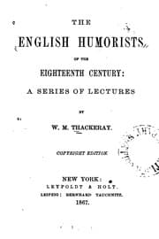 Tapa de The English Humorists of the Eighteenth Century: A Series of Lectures