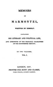 Tapa de Memoirs of Marmontel, written by himself