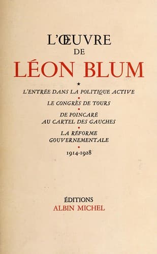 Tapa de L'œuvre de Léon Blum