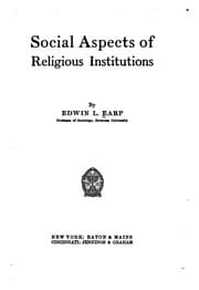 Tapa de Social aspects of religious institutions