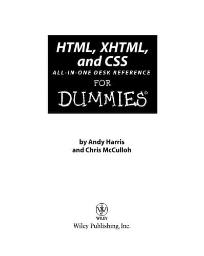Tapa de HTML, XHTML, and CSS all-in-one desk reference for dummies