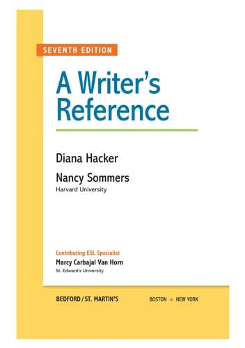 Tapa de A writer's reference