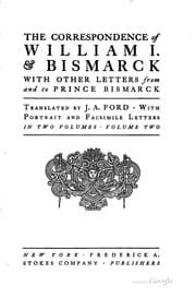 Tapa de The correspondence of William I. & Bismarck