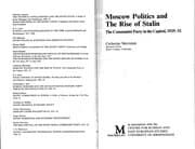 Tapa de Moscow politicsand the rise of Stalin