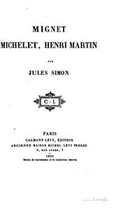 Tapa de Mignet, Michelet, Henri Martin