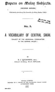 Tapa de A vocabulary of central Sakai (dialect of the aboriginal communities in the Gopeng Valley)