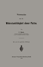 Tapa de Versuche Über Die Widerstandsfähigkeit Ebener Platten