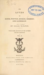 Tapa de The lives of Donne, Wotton, Hooker, Herbert and Sanderson