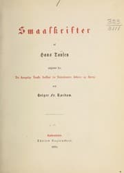 Tapa de Smaaskrifter af Hans Tavsen
