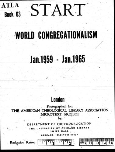 Tapa de World Congregationalism