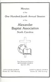 Tapa de Minutes of the ... annual session of the Alexander County Baptist Association ...