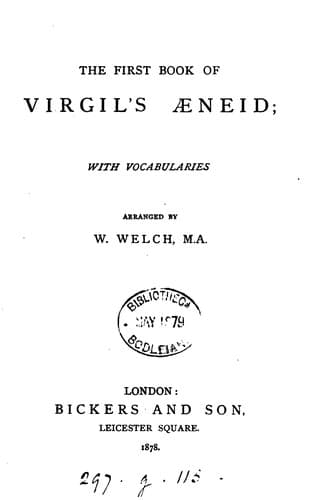 Tapa de THE FIRST BOOK OF VIRGIL'S AENEID; WITH VOCABULARIES