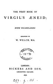 Tapa de THE FIRST BOOK OF VIRGIL'S AENEID; WITH VOCABULARIES