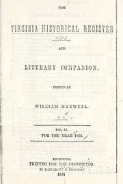 Tapa de The Virginia historical register, and literary companion