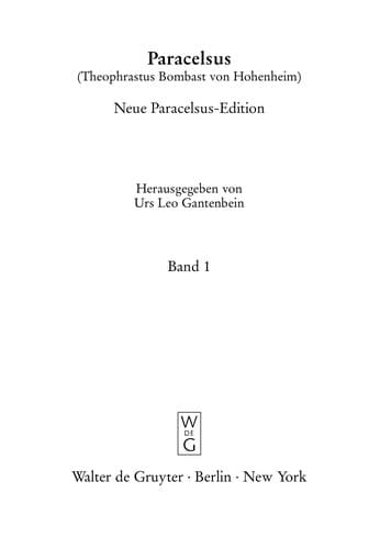 Tapa de Neue Paracelsus-Edition