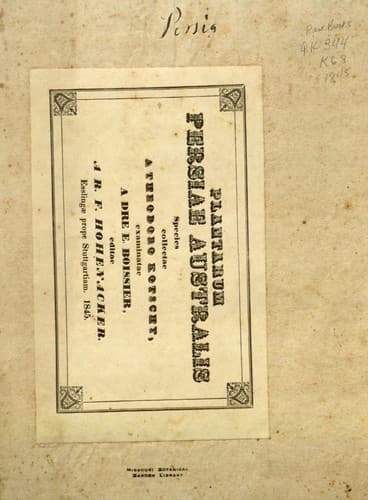 Tapa de Plantarum Persiae Australis