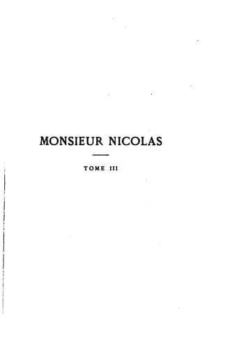 Tapa de MONSIEUR NICOLAS
