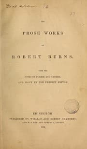 Tapa de The prose works of Robert Burns