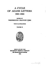 Tapa de A Cycle of Adams letters, 1861-1865. --