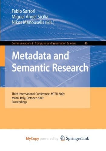 Tapa de Metadata and Semantic Research