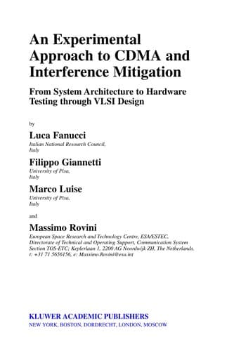 Tapa de An experimental approach to CDMA and interference mitigation
